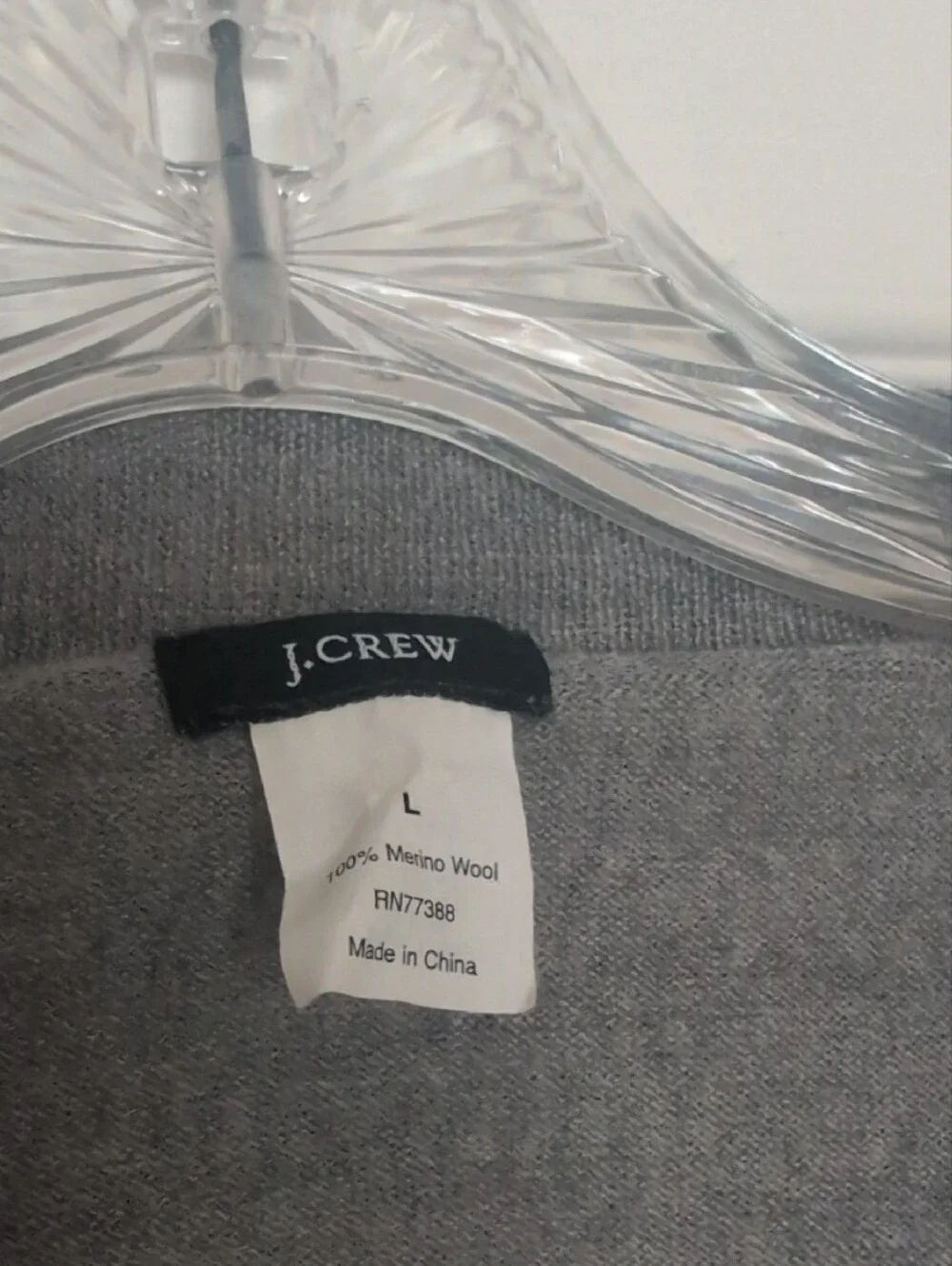 J. Crew Gray Argyle V-Neck Sweater